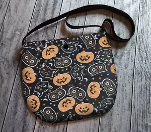 Halloween Pumpkin CrossBody Unisex Bag Purse Black Cat Festival Goth Handmade - Picture 1 of 5