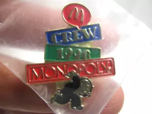 Vintage 1998 McDonald's Restaurant Crew Monopoly Onkel Mitarbeiter Promo Ad Pin - Bild 1 von 3