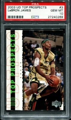 2003 UD Top Prospects Lebron James #3 RC Rookie PSA 10 - Image 1 of 2
