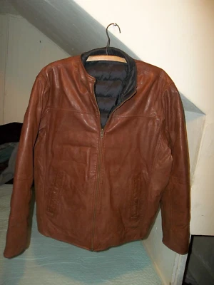 Williams & Kent padded leather zipper men jacket sz usa XL - Image 1 of 4