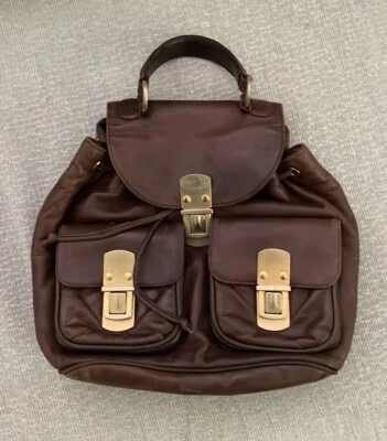 Bolso Donna Karan Vintage Cuero Suave Mantequilla Marrón Castaño Raro Foto 1 de 3