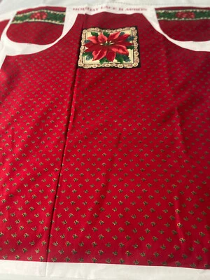 Vintage Cranston cotton Holiday Lace 11 apron panel(gold metallic accents)