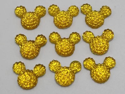 100 Flatback Resin Dotted Rhinestone Gems Mouse Head 14X12mm Colour for Choice - Image 1 of 4