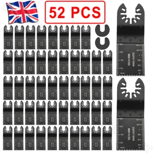 52PC Oscillating Multi Tool Saw Blades Set Carbide Blade Metal Wood Metal Cutter - Picture 1 of 13