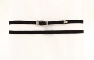 BLACK Leather HATBAND -- Western - Cowboy Hat - Silver Buckle Set - Picture 1 of 1