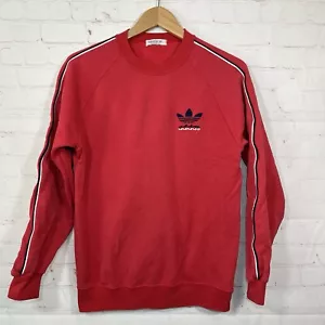 Vintage Adidas Descente Trefoil Sweatshirt Herren Medium rot bestickt Rundhalsausschnitt - Bild 1 von 14
