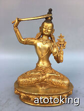 7.6" China antique copper Gilt gold Pure copper Tara Buddha pendulum piece D