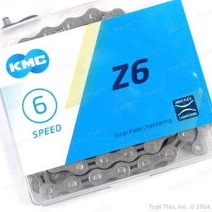 KMC Z6 6/7-Speed MTB Road Bike Chain 116L 3/32" fits 7-Speed Shimano SRAM Gray - Picture 1 of 3