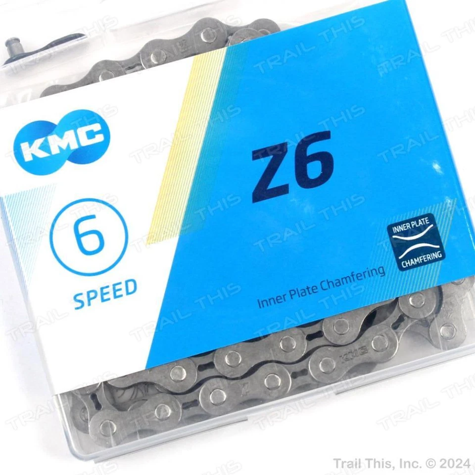 KMC Z6 6/7-Speed MTB Road Bike Chain 116L 3/32" fits 7-Speed Shimano SRAM Gray - Image 1 of 3