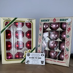 Vintage Miniature Feather Tree Glass Christmas Ornaments 1" Shiny Brite Pyramid - Picture 1 of 15