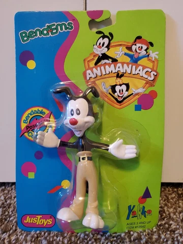 Vintage 1994 Animaniacs Yakko Bend-Ems Figure New In Package Cover