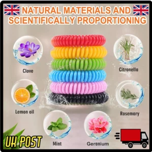 Mosquito Repellent Bracelet Deet-Free Natural Anti Bug Waterproof UK - Picture 1 of 11