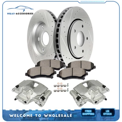 For Dodge Grand Caravan Front Brake Calipers & w/ Ceramic Pads & Rotor Foto 1 de 4