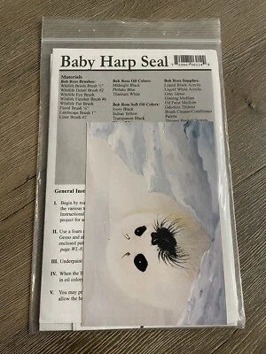 BOB ROSS Wildlife Painting How To Packet Instructional Booklet Baby Harp Seal - Image 1 of 2