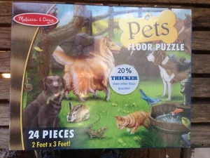 Melissa & Doug #430 "Pets" Floor Puzzle 24 Pieces Measuring 2' by 3' NEW SEALED - Picture 1 of 2