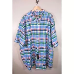 Ralph Lauren kariertes kurzärmliges Herrenhemd mit Knopfleiste Größe 5XB neu mit Etikett - Bild 1 von 5