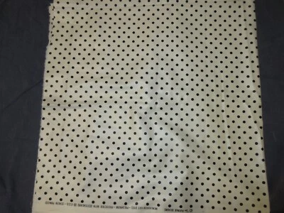Tela de 1 1/2 yardas 5TH AVENUE DESIGNS tinte de IVA de colección 1987 blanco con lunares negros Foto 1 de 2