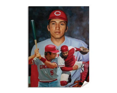 Johnny Bench Cincinnati Reds MLB Baseball Catcher Painting Wall Art Print 1AM3 - Image 1 of 4