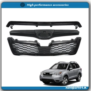 Nuevo conjunto de rejilla superior delantera para Subaru Forester 2014-2017 2018 plástico negro - Imagen 1 de 13