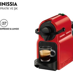 Genuine NESPRESSO Inissia Coffee Machine - Ruby Red /krups