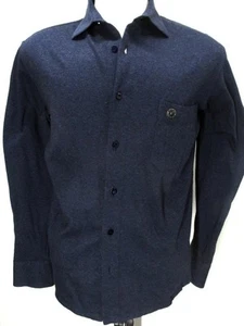 $1100 STEFANO RICCI fine jersey knit navy dress shirt chest logo size L slim T23 - Picture 1 of 13