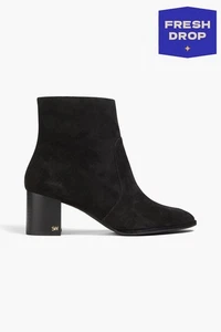 RRP€472 STUART WEITZMAN Suede Leather Ankle Boots US8 UK5.5 EU38.5 Black  - Picture 1 of 8