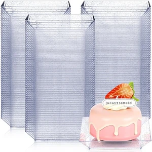100 Pcs Clear Plastic Dessert Appetizer Plates, 3.6 x 3.6 Inch Disposable Sma... - Picture 1 of 6