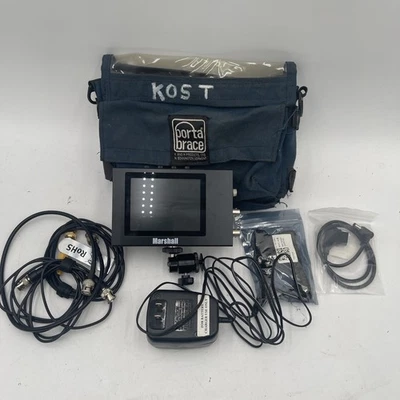 Marshall V-LCD4-PRO-LR LCD Monitor With Cables Power Supply Ports Brace Bag - Image 1 of 4