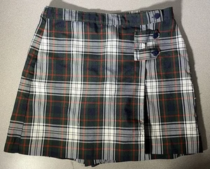 Dennis Uniform Girls Lloyd Green Plaid Pleated Skort Size 12 - Picture 1 of 6