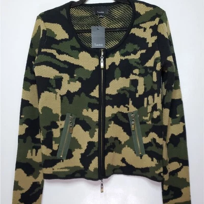 Suéter Chaqueta Cárdigan Camuflado Para Mujer Talla Mediana – Tejido Suave Frente Abierto Foto 1 de 4