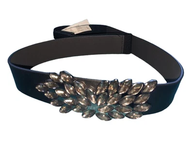 Cinturón elástico 14/16 LANE BRYANT 1x estrás humo a presión negro elástico plus 37" Foto 1 de 4