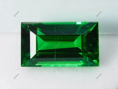 Natural Tsavorite Garnet baguette Cut Green 10 Ct Certified Loose Gemstone - Image 1 of 4
