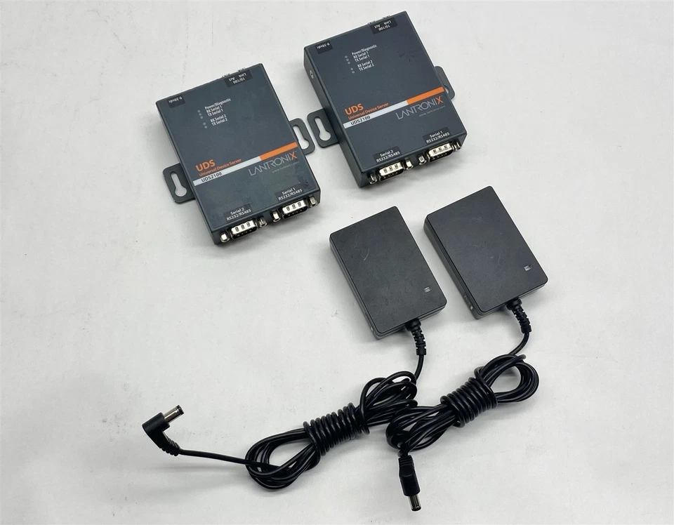 Lantronix UDS2100 Serial Ethernet 2-Port Universal Device Server Lot 2 w/PS - Image 1 of 4