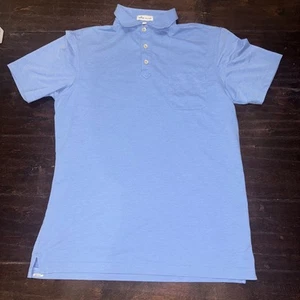 Peter Millar Clutch Sport Cotton Blend Pocket Polo Shirt Mens Small Solid Blue S - Picture 1 of 3