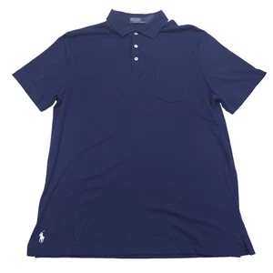 Polo Ralph Lauren Newport blu navy cotone Lisle $138 polo uomo taglia XL - Foto 1 di 8
