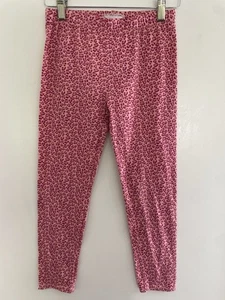 btween Kids Girls Leopard Print Super Soft Polyester Full Length Leggings Pink 8 - Picture 1 of 4