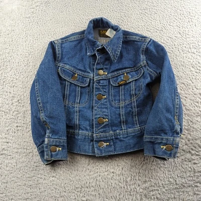 Vintage Lee Jacket Baby Boys Toddler Kids Denim Made in USA 70s 1970s Blue Rider - Image 1 of 4