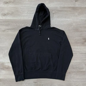 Polo Ralph Lauren Performance Felpa con Cappuccio in Pile Uomo Medium Nero Bianco Pony - Foto 1 di 8