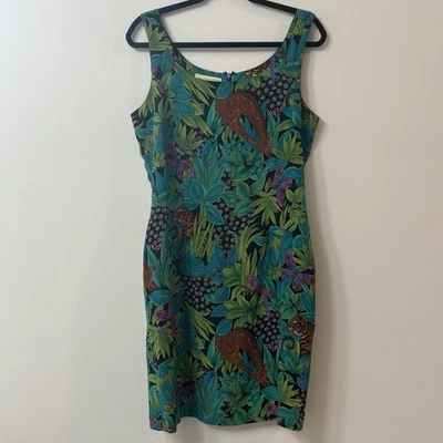 Vestido Vintage Spenser Jeremy 100% Seda Talla 12 Safari Estampado Animal Y2K Años 90 Foto 1 de 4