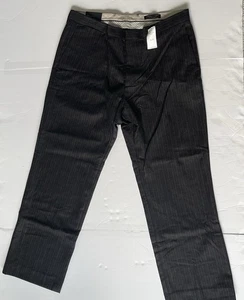 Banana Republic Mens Tailored Slim Fit Dress Pants Size 36/30 Dark Brown Stripe - Picture 1 of 6