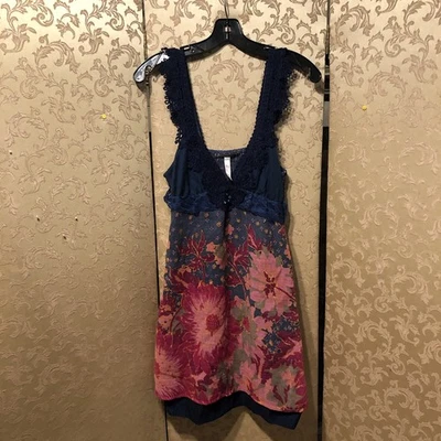 Vestido Floral Free People Vintage Y2K Azul Rosa Talla 6 Foto 1 de 4