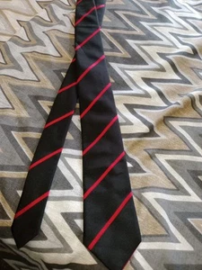 Cravatta uomo TM lewin seta collo nero rosso righe diagonali taglia standard - Foto 1 di 4