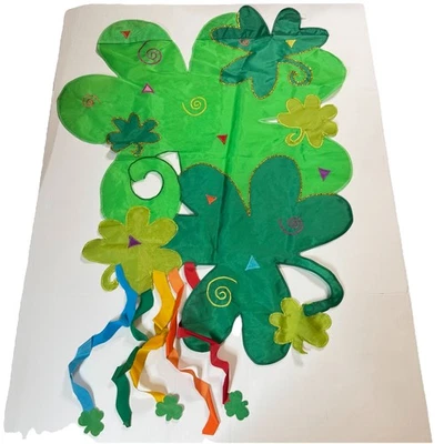 Trébol Vintage Día de San Patricio Nylon Bordado Porche Bandera 48 x 30 Foto 1 de 4