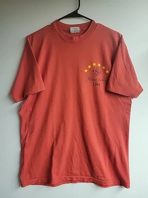 Camiseta roja grande vintage años 90 GE Fitness Factory 4Life puntada única 21x28 HANES Foto 1 de 4