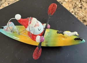 Papá Noel en Kayak Adorno de Navidad Decoración de Árbol de Vacaciones - Imagen 1 de 5