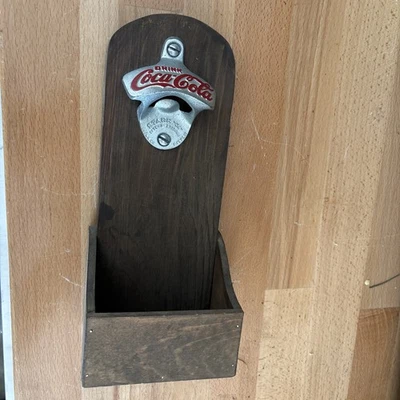 Coca-Cola Wall Mount Bottle Opener and Cap Catcher Set - Image 1 of 4