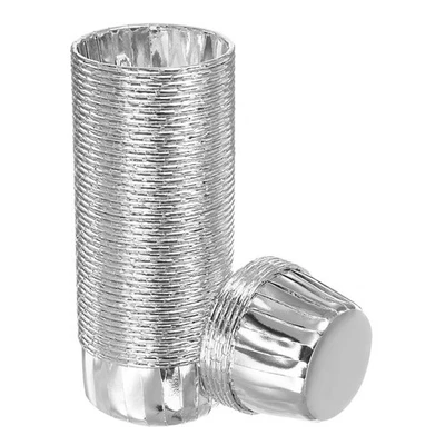 Argento Tono Cupcake Coppette,50pz Alluminio Lamina Standard Cupcake Fodere - Immagine 1 di 4