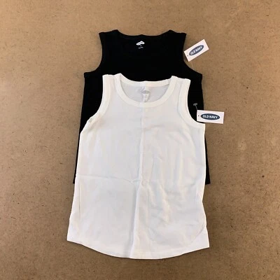 Paquete de 2 camisetas sin mangas blancas y negras unisex talla 4T azul marino antiguas nuevas con etiquetas Foto 1 de 4