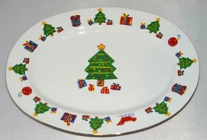 SAVE THE CHILDREN Christmas Tree Oval 14" Dinner Service Plate Serving Platter - Picture 1 of 4