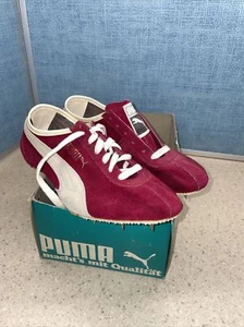 Vintage Puma suede track spikes Mens Size 5 - Yugoslavia - Red / White - RARE - Picture 1 of 9